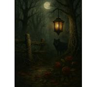 Midnight Forest Notebook (8.5 x 11): Grid Paper Journal | 110 Pages | Dark Gothic Wolf Cover