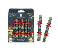 Talking Tables Handmade Eco-Friendly Saucer Christmas Crackers | Mini Mushroom Themed Design | Contains Joke/Questions | Plastic-Free | Recyclable Tableware for Xmas, Boxing Day, Size 13cm Pack of 8