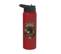 Midnight Fortune Black Cat Tarot Card Occult Theme Stainless Steel Insulated Water Bottle