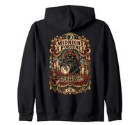 Midnight Fortune Black Cat Tarot Card Occult Theme Zip Hoodie
