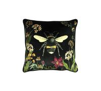Midnight Garden Bee Printed Cushion Evans Lichfield Black 43cm x 43cm
