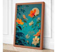 Midnight Garden Botanical Canvas Wall Art Print 24x16 Inch (61 x 41 cm)