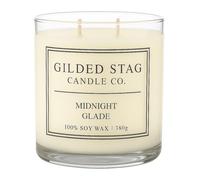 Midnight Glade Scented Candle 50cl - Large 2 Wick Vegan Soy Wax Candle, Up to 50 Hours Burn, Floral Woodland Scent, Luxury Glass Jar - Gilded Stag Candle Co.