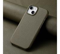 (Midnight Green, iPhone 15 Pro Max) Litchi pattern mobile phone case suitable for Apple 17 mobile phone case ins plain leather iPhone17Air solid color 17 simple 14 case