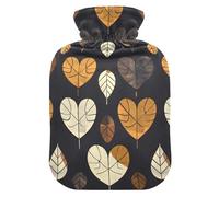 Midnight Heart Shaped hot-Water Bottle with Soft Cover, 2L hot Compress Bag for Sore Muscle, Tummy Warmer, Bolsa de agua Caliente para el Dolor