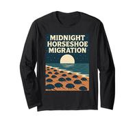 Midnight Horseshoe Shirt Crab Migration Full Moon Delaware Long Sleeve T-Shirt