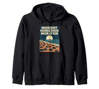 Midnight Horseshoe Shirt Crab Migration Full Moon Delaware Zip Hoodie