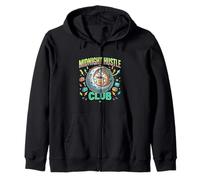 Midnight Hustle Club Coffee Energy Mindset Zip Hoodie