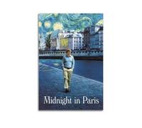 Midnight in Paris Movie Canvas Posters Aesthetic Wall Art Decorative Painting Poster Decor Vintage Canvas for Living Room Bed Room 24x36inch(60x90cm) Unframe-style