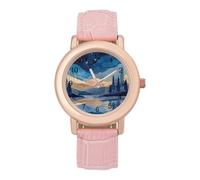 Midnight Lake Women's Easy Read Watches Flexible Three Hand Round Case Quartz Watch for Small Wrists