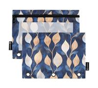 Midnight Leaf Sonnet Binder Pouches 3 Rings Pocket for 3 Rings Binders Case with Waterproof for Student Storage Container