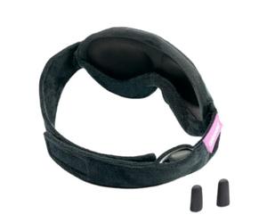 Midnight Magic Sleep Mask by Cabeau - Blackouts Light, Adjustable Padded Nose Bridge, Eyelash Friendly, Elastic-Free Straps, with Memory Foam Earplugs