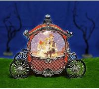 Midnight Manor Acrylic Water Globe Halloween Wedding Carriage LED Lighted Water Glittering Snow Globe Lamp for Spooky Fall Halloween Indoor Decoration