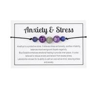 MIDNIGHT MANTRA Anxiety & Stress Relief Gemstone Bracelet - Crystal Bracelet for Anxiety - Crystals for Calm and Help with Anxiety - Healing Crystal Bracelet