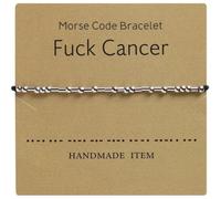 MIDNIGHT MANTRA F Cancer Stirling Silver Morse Code Chord Bracelet | Morse Code Secret Message Adjustable Bracelet Gift Present, Cancer Survivor