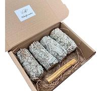 MIDNIGHT MANTRA Organic White Sage Smudge Sticks & Palo Santo Smudge Stick Bundle | Smudge Kit Gift | Home Energy Cleansing Kit | Beginner Smudge Kit | Natural Incense Sticks