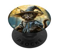 Midnight Meowgic: Witchy Whiskers PopSockets Swappable PopGrip