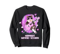 Midnight Mewsic Funny Cat Singer Pink Guitar Youth Girls Sweatshirt