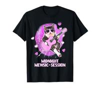 Midnight Mewsic Funny Cat Singer Pink Guitar Youth Girls T-Shirt