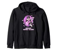 Midnight Mewsic Funny Cat Singer Pink Guitar Youth Girls Zip Hoodie
