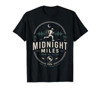 Midnight Miles Social Club Night Run Music Runner T-Shirt