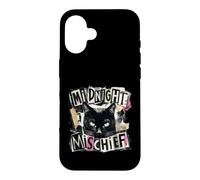Midnight Mischief Black Cat Grunge Punk Design Case for iPhone 16