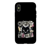Midnight Mischief Black Cat Grunge Punk Design Case for iPhone X/XS