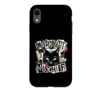 Midnight Mischief Black Cat Grunge Punk Design Case for iPhone XR