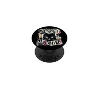 Midnight Mischief Black Cat Grunge Punk Design PopSockets Adhesive PopGrip