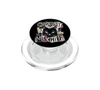 Midnight Mischief Black Cat Grunge Punk Design PopSockets PopGrip for MagSafe