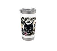 Midnight Mischief Black Cat Grunge Punk Design Stainless Steel Insulated Tumbler