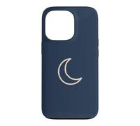 Midnight Navy Blue Hand Drawn Crescent Moon Minimalist Space Case for iPhone 13 Pro
