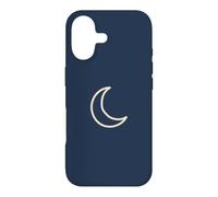 Midnight Navy Blue Hand Drawn Crescent Moon Minimalist Space Case for iPhone 17