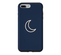 Midnight Navy Blue Hand Drawn Crescent Moon Minimalist Space Case for iPhone 7 Plus/8 Plus