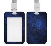 Midnight Navy Grain ID Badge Holder Retractable Clip Card Holder Card Protector Name Badge Name Tag for Work Office Doctor Nurse