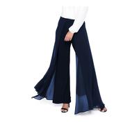 Midnight Navy Loose Fit Chiffon Trousers- female- Frank Lyman- Wide Trousers- Blue- S- Trousers S