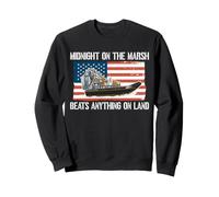 Midnight On The Marsh Beats Anything On Land Airboat Swamp Sweatshirt