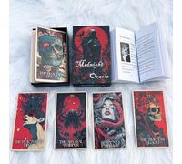 Midnight Oracle Cards, 50 Gothic Dark Fantasy Cards with Comprehensive Guide Book, Front and Back Meanings, Reflection Tips, Self Discovery Oracle , Light and Dark, Inspire Growth and Creativity.