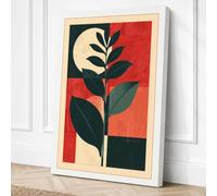 Midnight Plant Art Deco Canvas Wall Art Print 36x24 Inch (91 x 61 cm)