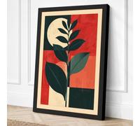 Midnight Plant Art Deco Canvas Wall Art Print 36x24 Inch (91 x 61 cm)