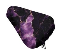 Midnight Plum Marble Gold Bike Seat Cushion Cover Waterproof Saddle Cover Rain Dust with Drawstring