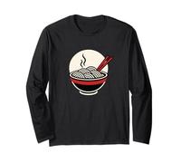 Midnight Ramen Minimalist Japanese Illustration Long Sleeve T-Shirt