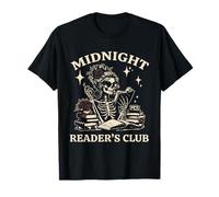 Midnight Readers Club Dark Romance Reading Skeleton Goth T-Shirt
