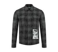 MIDNIGHT RODEO flannel -pached shirt - Black M-L-XL
