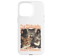 Midnight Screaming Cats Funny Feline Design Case for iPhone 15 Pro Max
