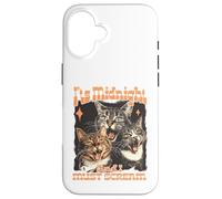 Midnight Screaming Cats Funny Feline Design Case for iPhone 16