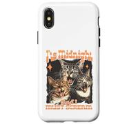 Midnight Screaming Cats Funny Feline Design Case for iPhone X/XS