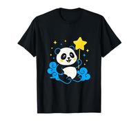 Midnight Sky Panda Birthday Stars for Kids Smiles and Clouds T-Shirt