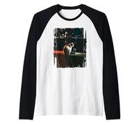 Midnight Skyline Cat Noir Smoking City Night Streetwear Raglan Baseball Tee