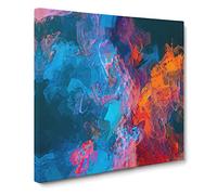 Midnight Smoke Canvas Print | Gallery Wrapped 30mm Frame Wall Art | 14x14 inches | Ready to Hang | Abstract Picture | Living Room Bedroom Lounge Office